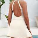 Zilcremo One Piece Swim Dress Tummy Control Swimsuits for Women Cutout Color Block Halter Skirted Bathing Suit (L)