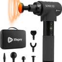 LifePro Sonic LX Professional Massage Gun - Percussion Massager with Heat, 9 Speeds and 10 Attachments for Neck, Back, and Deep Tissue Muscle Massage for Athletes (Black)