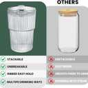 HIGIINC Iced Coffee Cups With Lids and Straws 4 Pcs, 16 OZ Unbreakable Glasses Drinking Set,Clear Plastic Cups Reusable Iced Coffee Tumbler with Lid and Straw, To Go Coffee Cups Dishwasher Safe