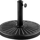 Yaheetech 17.5'' Antiqued Patio Umbrella Base 22-lbs Outdoor Heavy Duty Round All-Weather Umbrella Base Stands for Patio, Outdoor, Black