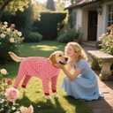 Yeapeeto Dog Onesie Surgery Recovery Suit for Large Medium Bodysuit Dogs Pajamas PJS Full Body for Shedding, Prevent Licking, Wound Protection, Cone Alternative (Red Pink, 3X-Large (Pack of 1))