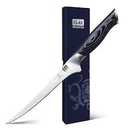 7 Inch Fillet Knife, Japanese Super Steel Boning Knife, Professional Ultra Sharp Fish knife with K133 Ergonomic Handle, Black Tortoise Genbu Series