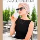 CAPLORD Chemo Headwrap for Women Turban Headwear for Cancer Patients Skull Cap Hair Loss Cover Lightweight Head Covering Hat (One Size, Beige Texture)