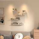 Giftgarden 24 Inch Wall Mounted Floating Shelves Set of 5, Distressed White Wood Wall Shelves for Bathroom, Bedroom, Kitchen, Living Room Storage and Decoration, Rustic Wooden Picture Ledge