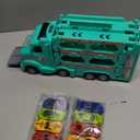 Transport Car Carrier Truck Toy for Kids 3 4 5 Years Old, 50In Ejection Race Track with 8 Cars, Sound & Light, Best Birthday Gift Vehicle Toys Set for Boys and Girls