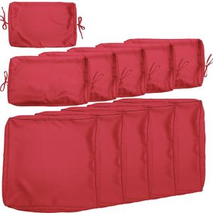 Outdoor Patio Cushion Covers Replacement, Outdoor Cushion Slipcovers for Patio Furniture Patio Sofa Couch Outside Zipper Design w/5 Seat Cushion Covers and 6 Backrest Pillow Covers(Red)