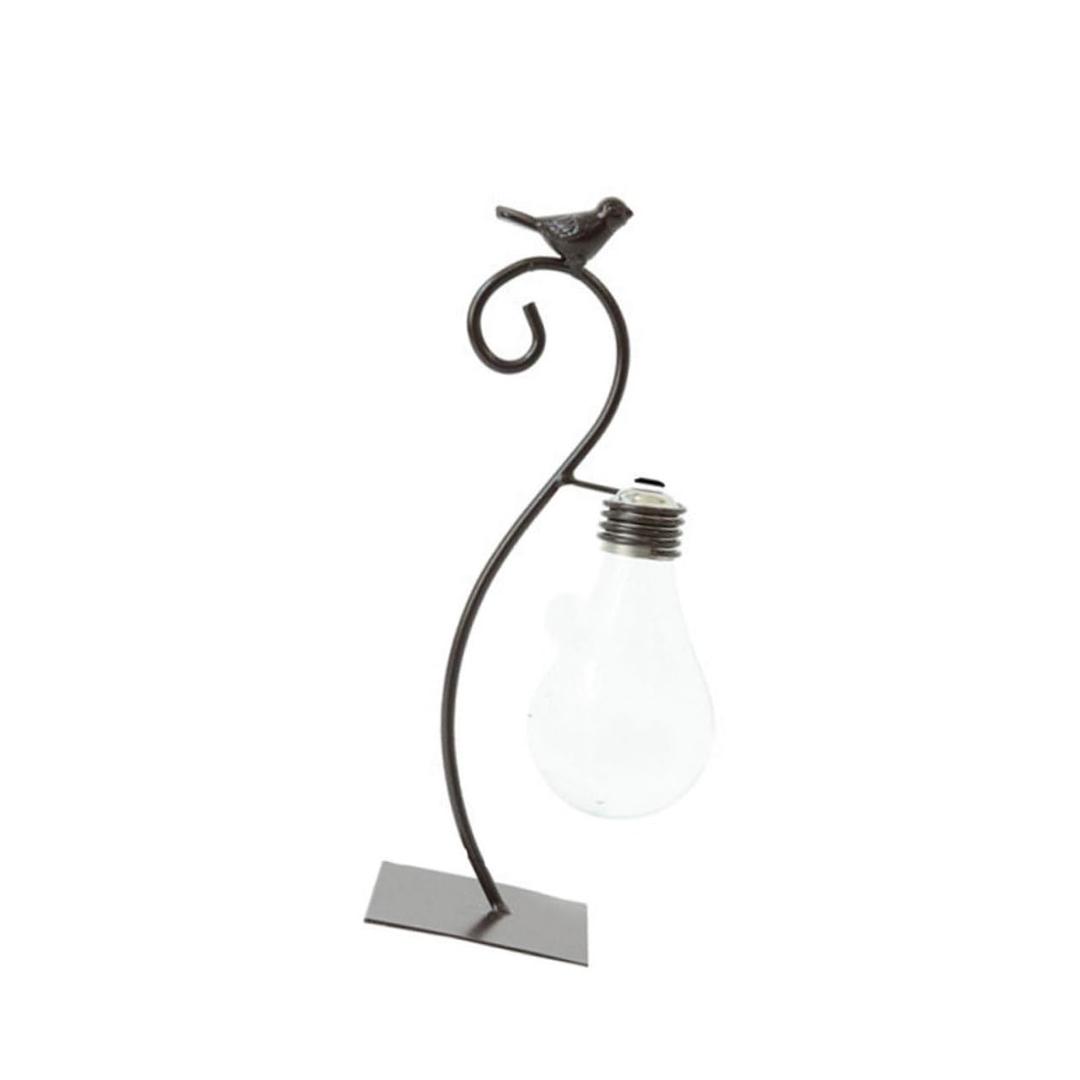 PRETYZOOM 1pc Iron Flower Arrangement Vase Creative Hydroponic Plant Glass Container Sturdy Base Decorative Iron Art for Home Office Bird Design for Desktop Decor