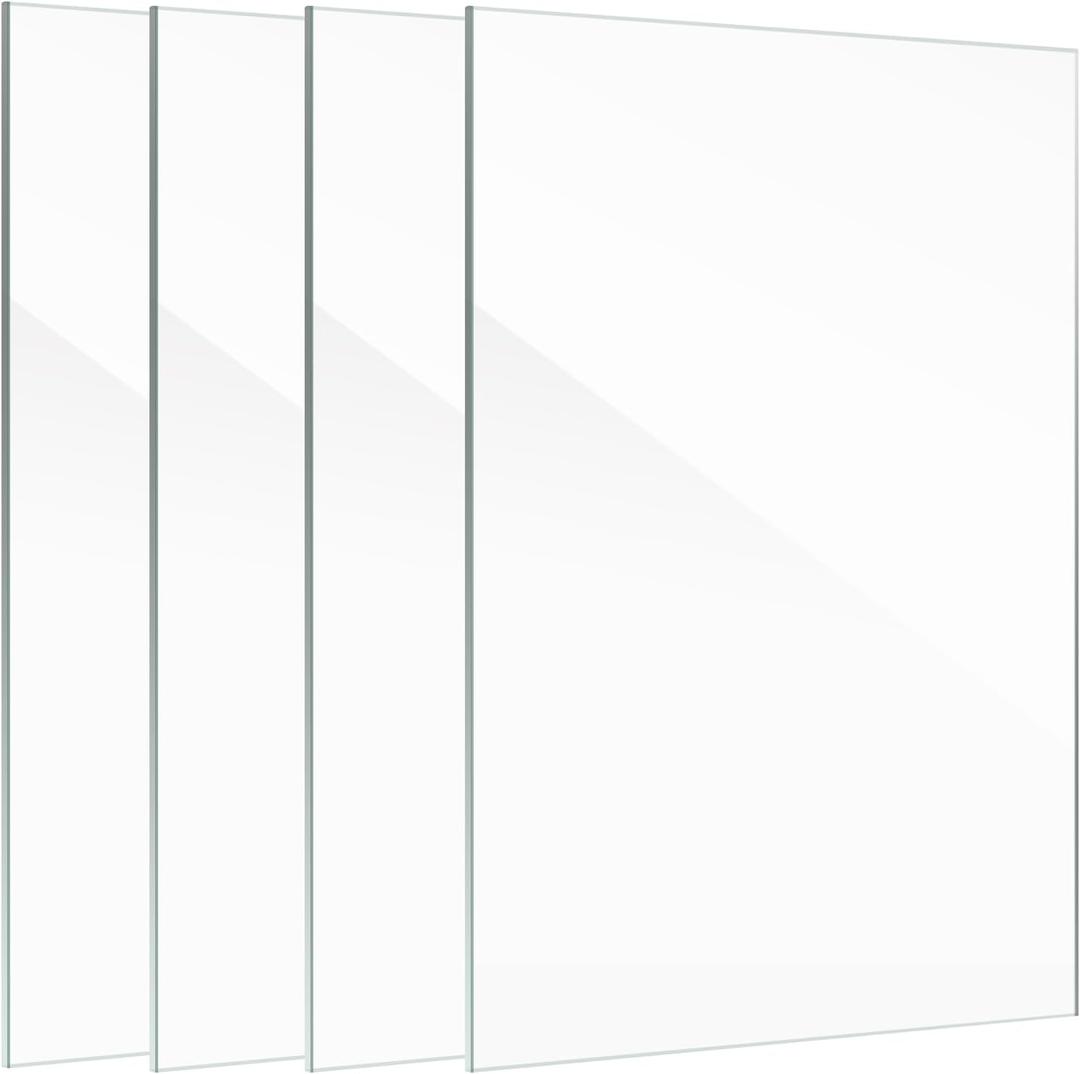 Lyeasw 5x7 Glass Replacement Sheets for Picture Frame Set of 4, 5 by 7 Real High-Definition Glass Cover