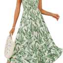 GRACE KARIN Women's 2025 Summer Floral Boho Dress Square Neck Strapped Swing A Line Sundress Beach Long Maxi Outfits S 