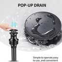 Bathroom Faucet Single Hole Single Handle Vanity Faucet Modern Sink RV Black Bathroom Faucet with Pop-up Drain for 1 - or 3 Hole Sink (Black)