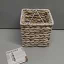 Water Hyacinth Handwoven Tissue Box Cover, Natural Handmade Wicker Napkin Box Holder, Handcrafted Square Facial Tissue, Rustic Decorative on Table and Bathroom, Office, Boho Decorative, Whitewash