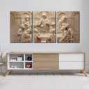 3 Pieces Canvas Wall Art Picture The Last Supper Sculpture Style Paintings on Canvas 12 Apostles Modern Artwork for Home Decor Framed Gallery-wrapped Stretched Ready to Hang - 20"x28"x3 Panels