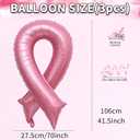 4 x Breast Cancer Pink Ribbon Balloons Ribbon Shaped Foil Balloon Breast Cancer Awareness Aluminum Balloons Set for Party Decoration Fundraising Event Supplies 3PCS