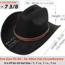 Melesh Western Cowboy Hat for Women Men Small Short Wide Brim Beach Cowgirls Cattleman Cowboys Hats (US, Alpha, One Size, Black)