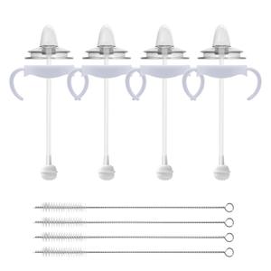 Sippy Cup Conversion Kit for Philips Avent Natural Baby Bottles, Toddler Transition Kit with Food Grade Silicone Straw Top Nipple, Weighted Straw, Bottle Handle, Cleaning Brush, BPA-Free, 4-Pack, 6+