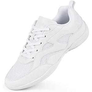 Smapavic Cheer Shoes for Youth Girls White Cheerleading Athletic Dance Shoes Tennis Sneakers for Competition Sport Training, Size 9