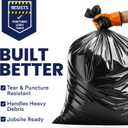 Plasticplace Contractor Trash Bags 40-45 Gallon 3.0 Mil Black Heavy Duty Garbage Bag 40 x 48 (50 Count)