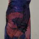 SOLY HUX Women's Tie Dye Cowl Neck Split Hem Bodycon Cami Dress Backless Long Dresses XL