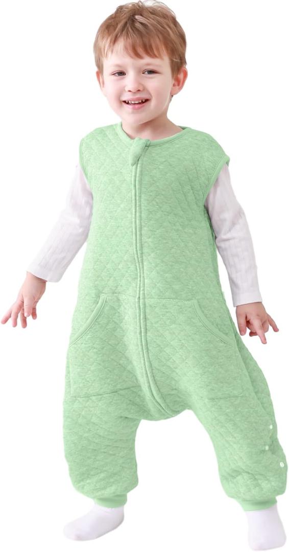 HOMEAL 1.0 TOG Sleep Sack, Sleeveless Toddler Sleep Sack with Feet, Breathable Baby Wearable Blanket, 3T-5T, Sage