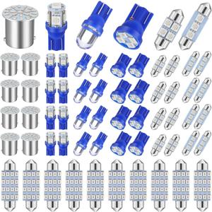 Frienda 70 Pieces LED Car Bulb Kit Interior Light, License Plate Light, Blue
