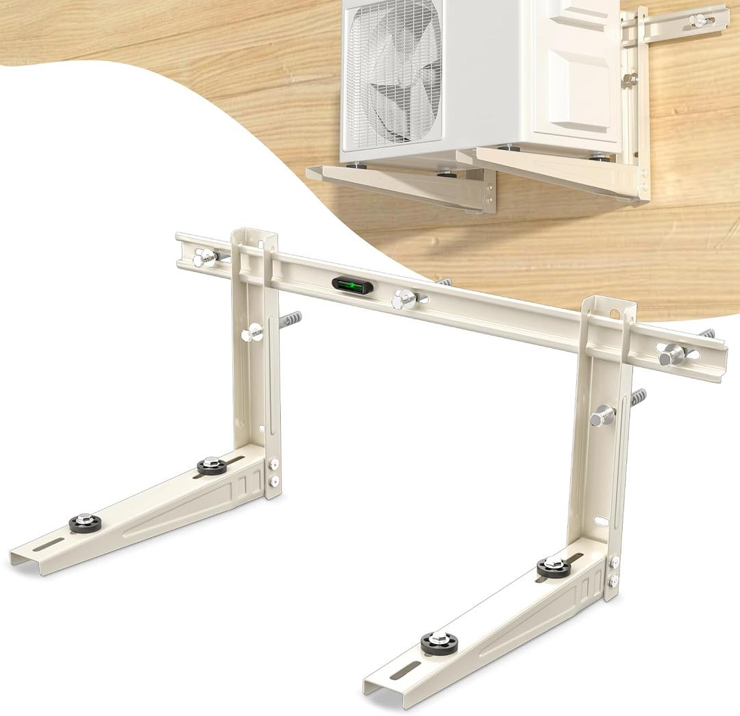 Mini Split Wall Mounting Bracket: Wall Mount Ac Bracket for Outside 7000-12000 BTU Mini Split Air Conditioner with Leveler Universal Ductless AC and Heat Pump Systems Outdoor- Up to 400 LBS
