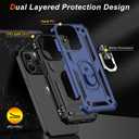 2 x IKAZZ for iPhone 15 Pro Case 6.1 Inch with Screen Protector,Military Grade Shockproof Heavy Duty Protective Phone Cover Pass 16ft Drop Test with Magnetic Kickstand Car Mount Holder,Blue