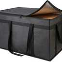 Mosago Insulated Food Delivery Bag - Reusable Thermal Cooler Grocery Bags for Catering & Delivery, Retail Shopping Basket Bag, Large Capacity Bag Keeps Food Hot/Cold for Shopping, Commercial (Black)