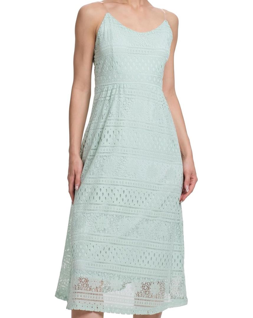 DITOK Womens Lace Floral Midi Dress Summer Sundress Overlay Casual Sleeveless Flowy Cocktail Party Swing Wedding Dresse, M