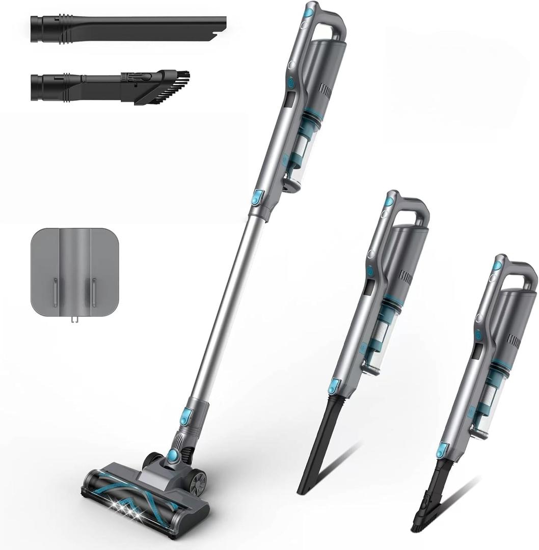 ECOVORTEX 280W Cordless Vacuum Cleaner for Home, Powerful Stick Vacuum with 45min Runtime, Anti-Tangle 1.2L Dust Cup, Rechargeable Wireless Vacuum for Hardwood Floor