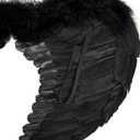 Angel Costume Wings and Halo Angel Costume for Women Girls Kids Halloween Christmas (23 In x 15 In, Black)