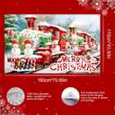 Christmas Backdrop Photography Background Train Snowman 71x43 Inch Winter Holiday Season Family Party Birthday Glitter Merry Xmas Decoration Photo Booth Prop
