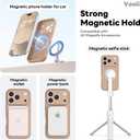 Vooii Magnetic for iPhone 17 Pro Case, Compatible with Magsafe (Premium Liquid Silicone) (Integrated Camera Control Button) Full Body Protective Anti-Scratch Microfiber Lining 6.3", Light Brown