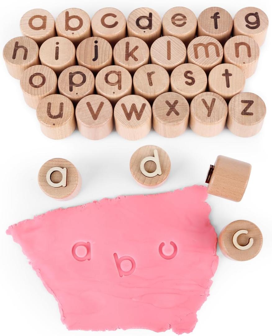 Alphabet Playdough Stamps for Kids, Lowercase Clay Letter Stamps for Toddler, Playdough Bulk Pack Classroom, Playdough Sets for Kids Ages 2-4
