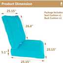 High Back Outdoor Chair Cushions for Patio Furniture,25x25x5 Replacement Couch Cushion Set for Wicker Glider Rocking Chairs Loveseat Sectional Sofa,Out Door Chair Pad Weather Fade Resistant,Teal Blue