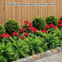 MAQIHAN 10 Pcs Fake Fern - Artificial Ferns for Outdoors - Faux Ferns for Outdoor Planter Large Outdoor Patio Decor Boston Fern Artificial Plants Faux Greenery Porch Decor