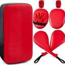 Poen 7 in 1 Taekwondo Kick Pad Boxing Training Equipment Punching Mitts Martial Arts Wrist Band Adjustable Soft Pads Set for Karate Muay Thai MMA Training (Red)