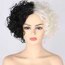 Topcosplay Women Wigs Short Curly Afro Fluffy Black and Blonde Wigs Cosplay Costume Wig