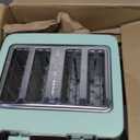 BELLA 4 Slice Toaster with Auto Shut Off - Extra Wide Slots & Removable Crumb Tray and Cancel, Defrost & Reheat Function - Toast Bread & Bagel, Sage
