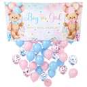 Bear Gender Reveal Balloon Drop Bag Kits Blue Pink Balloon Drop Gender Reveal Boy or Girl Ideas Bear Dropback Decoration for Baby Shower Party Supplies