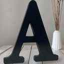 AOCEAN 12 inch Black Wood Letters Unfinished Wood Letters for Halloween Decorative Standing Letters Slices Sign Board Decoration for Craft Home Party Projects (A)