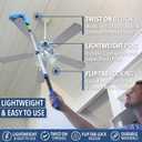 EVERSPROUT 1.5-to-3 Foot Telescopic Extension Pole | Lightweight Sturdy Aluminum Handle | Easy to Use Flip-Tab Lock Mechanism | Twist-On Metal Tip Works for Squeegee, Duster, Paint Roller (Pole only)