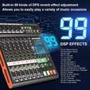 Depusheng TG8 professional dj audio mixer 8 channel input and dual group output with 99-bit dps reverb chip bluetooth usb recording and mp3 playback suitable for stage, bar, recording studio