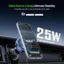 Esoulk [2026 Upgraded] Qi2 25W Fast Wireless Car Charger with Active Cooling Fan for Heat Protection, MagSafe Compatible Magnetic Air Vent Mount with Locking Clip, Phone Holder for iPhone & Android