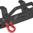 Metal Front Bumper with Shackles Spare Parts Compatible with MN D90 D91 D96 MN99 MN99S Defender 1/12 RC Car (Black)