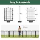 Decorative Garden Fence 40in(H) x52in(L), Thicken 2 Panels Metal No Dig Outdoor Dog Fence for Yard,Heavy Duty Animal Barrier for Dog and Rabbit, Garden Border Fence, Black