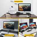 Across-Star Dual-Monitor Stand for Desk - Large Adjustable Length and Angle Riser for 2 Monitors, Double Computer Desktop Organizer, Shelf for TV, Laptop, Printer