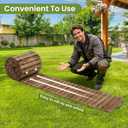 24ft Wooden Garden Pathway for Outside,Non-Slip Straight Walkway,Garden Pathway Roll Up,Decorative Paver for Backyard Wedding Party(Light)