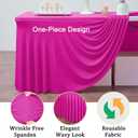 6ft Hot Pink Spandex Tablecloths for Rectangle Tables, 4pk Stretchy Table Cloths Fitted Tablecover 6 Foot Fuchsia Desk Skirt for Weddings Birthday Party Banquet Baby Shower