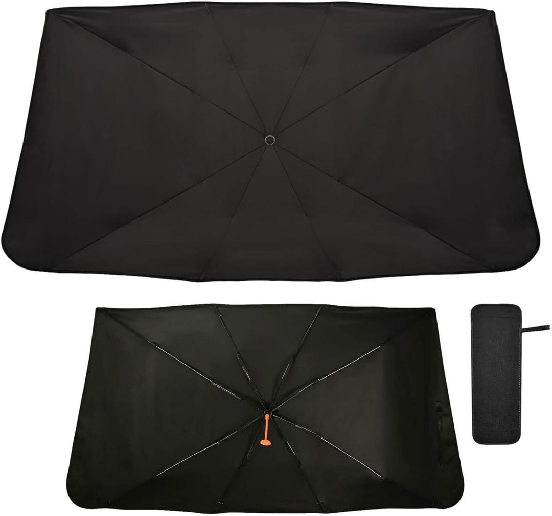 Windshield Sun Shade Umbrella Foldable Car Front Window Sunshade Blocks UV Rays Heat Keep Vehicle Cool (55" x 27.5") 