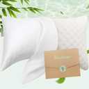 Cooling Curved Pillowcase for Side Sleeper Pillow - Rayon Derived from Bamboo Pillowcase with Zipper, Breathable and Soft Silky Cover for Hot Sleeper Protecting Hair & Skin King Size 1 Pack, White